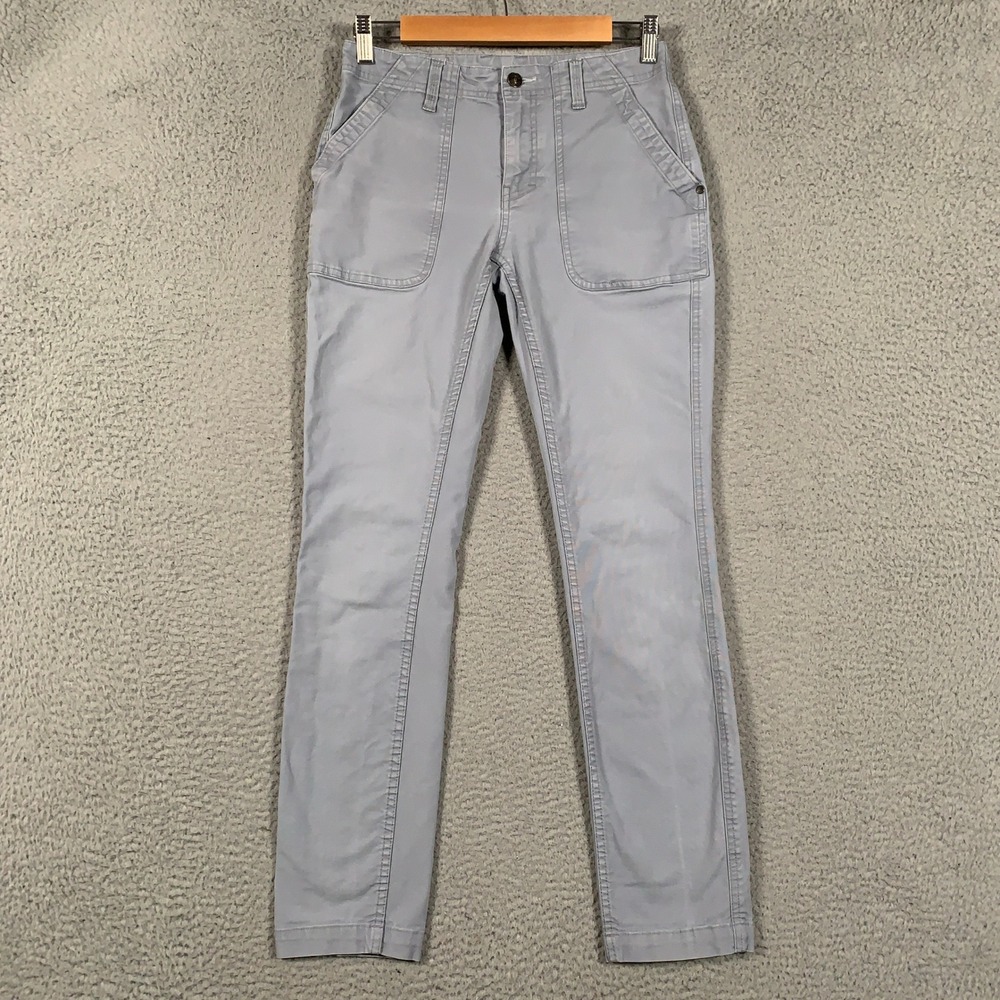 Stio Rivet Canvas Utility Pant Womens 2 Gray Slim Straight Stretch Outdoor Work